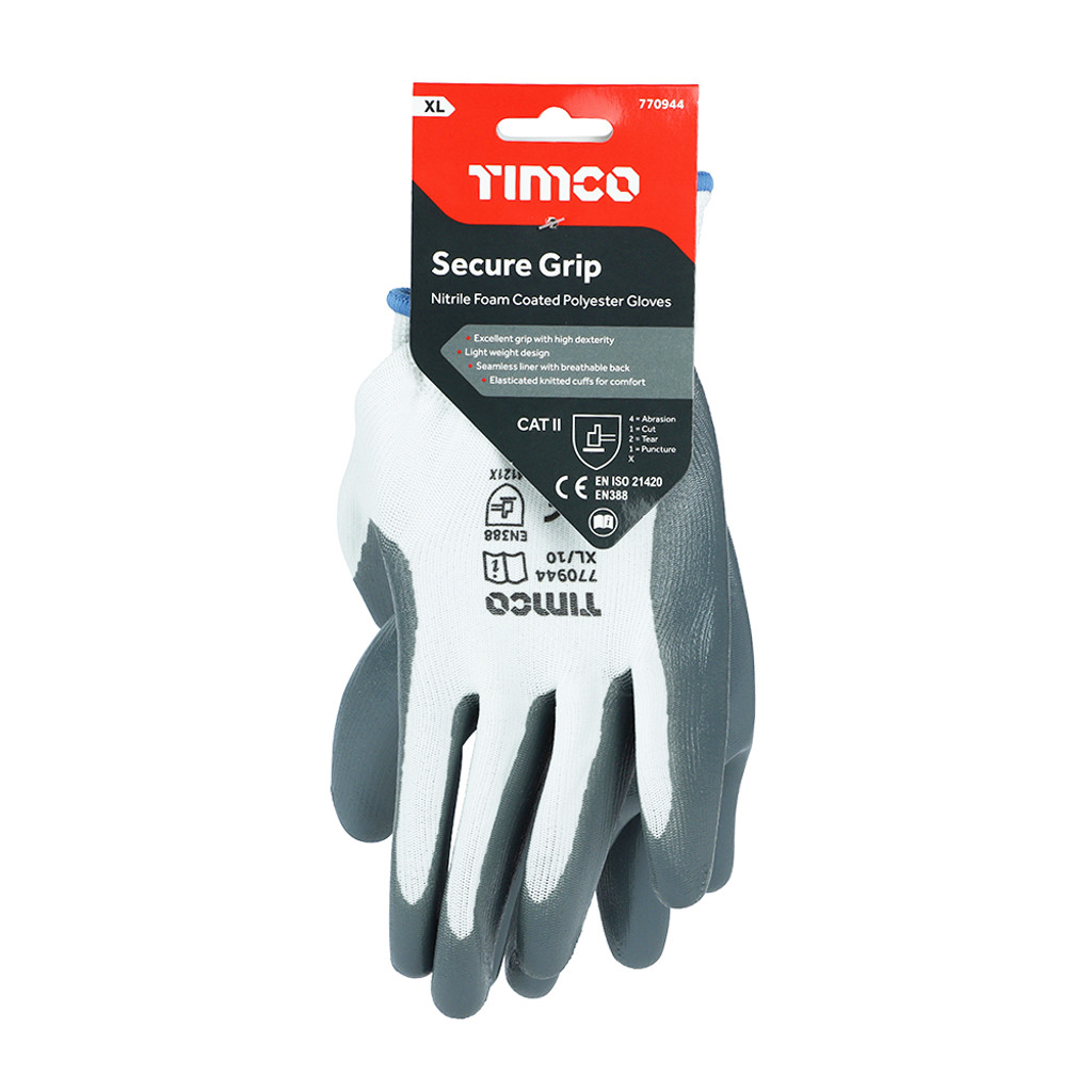 X Large Secure Grip Glove Nitrile Foam. MPN 770944