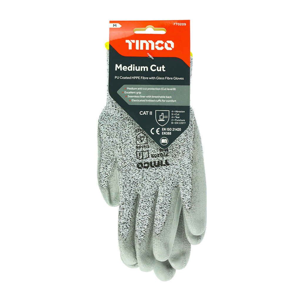 Medium Size,  Medium Cut B Glove PU. MPN 770209