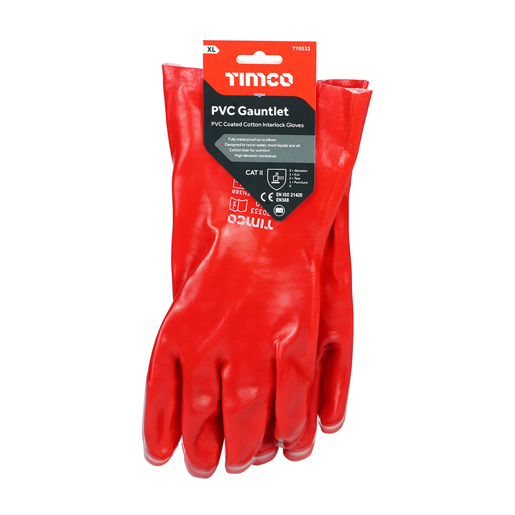 X Large PVC Coated Gauntlets Cotton. MPN 770333