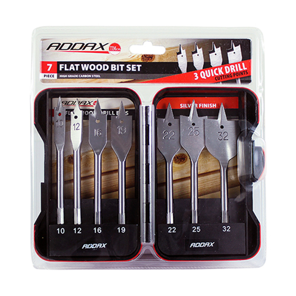 7pc Flat Wood Bit Set (QTY 1), MPN F7SET