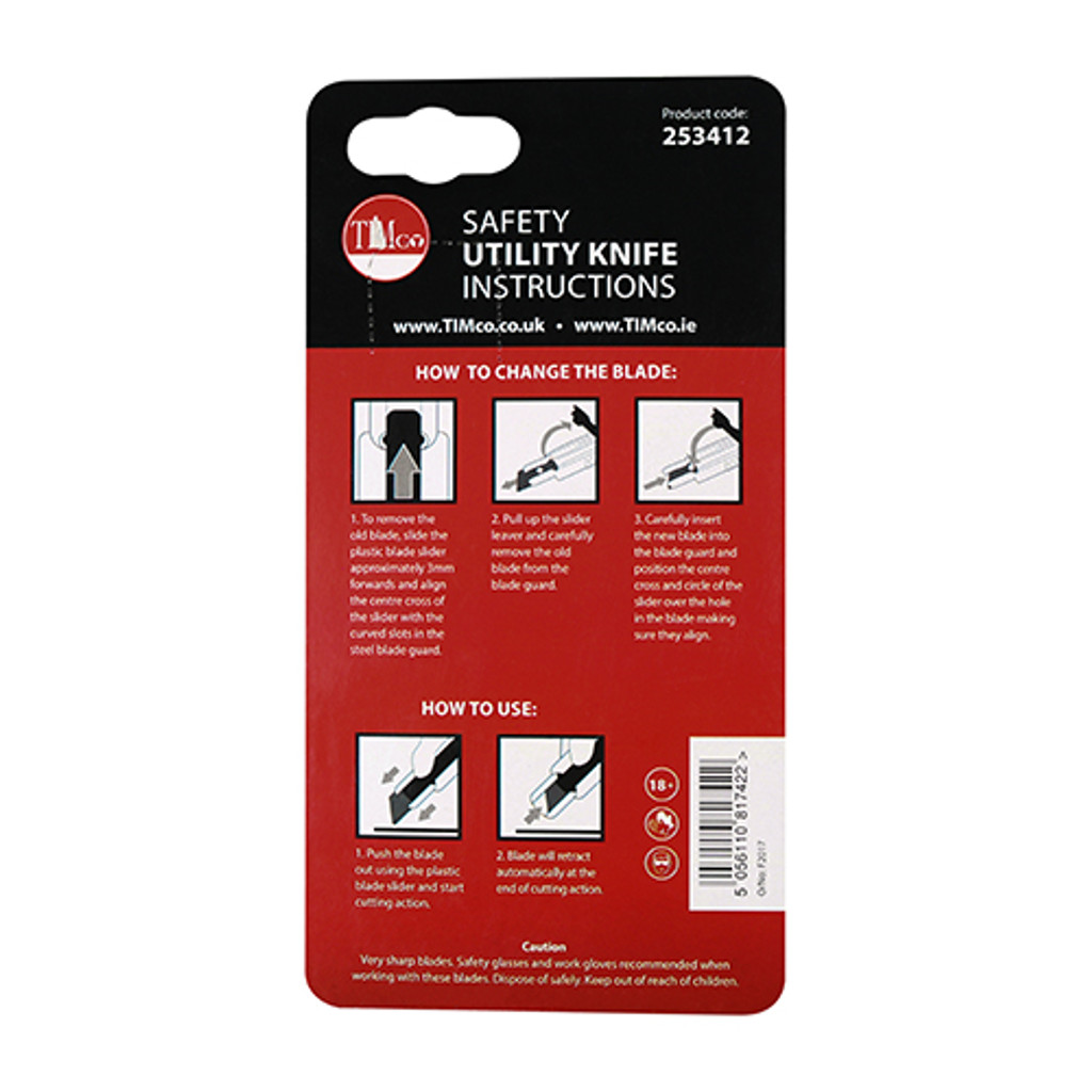 60 x 90 x 0.6 Safety Utility Knife (QTY 1), MPN 253412