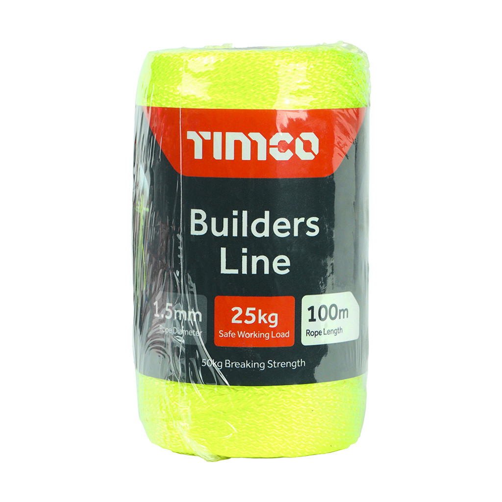 1.5mm x 100m Builders Line Yellow - Tube (QTY 1), MPN YBL100T