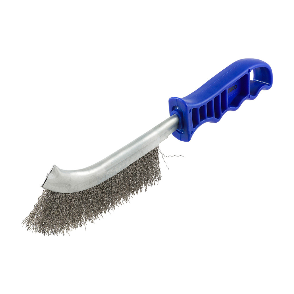 255mm Blue Handle Wire Brush Stainless Steel (QTY 1), MPN BWHB