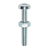 M4 x 25 Machine Screw & Nut PAN - BZP (QTY 30)