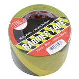 PE Barrier Tape - Black/Yellow 100m x 70mm