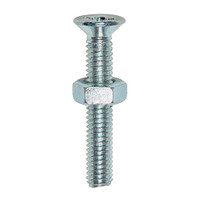 M5 x 40 Machine Screw & Nut CSK - BZP (QTY 15)