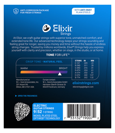 Nickel-Plated Steel Electric Guitar Strings with OPTIWEB Technology