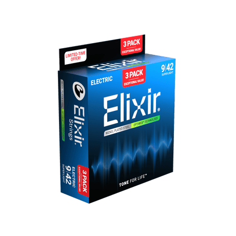 3-Pack Nickel-Plated Steel Electric Guitar Strings with OPTIWEB Technology