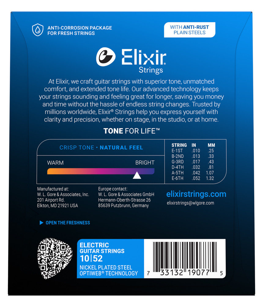 OPTIWEB Electric Guitar Strings エレキギター弦 ELIXIR(エリクサー) エレキギター弦 OPTIWEB Nickel Plated