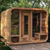 Traditional 6-Person Outdoor Sauna Room 6kW Stove Red Cedar Square Sauna House Far Infrared Steamer Includes Control Panel
