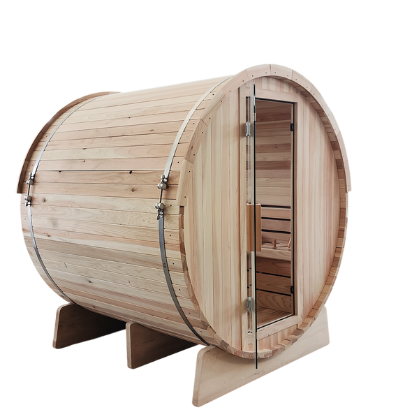 SaunasEnvy Modern Outdoor Barrel Sauna – 6 Person