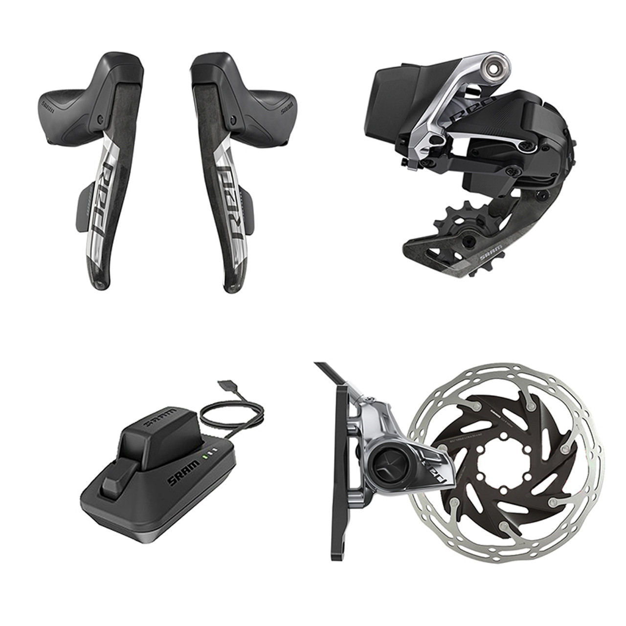 SRAM GROUP KIT SRAM ETAP AXS 1X RED AXS HRD FM SHIFTER/HYD FLAT DISC  BRAKEw/2pcCALIPER/RD & 160 6B ROTORS & BAT/CHARGER & CORD 2020  00.7918.078.007