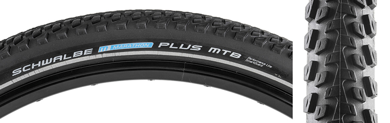 speling Motiveren zacht Shop SCHWALBE TIRES SCHWALBE MARATHON PLUS MTB PERF TWIN SMARTGUARD 26x2.1  BK/BK/REF DUAL E50 WIRE 11101005 and save with big discounts