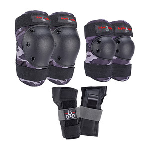 TRIPLE EIGHT PAD SET TRIPLE8 SAVER-3 ELBO/KNE/WRST SM CHARCOAL CAMO 61123 TRIPLE EIGHT PAD SET TRIPLE8 SAVER-3 ELBO/KNE/WRST SM CHARCOAL CAMO 61123