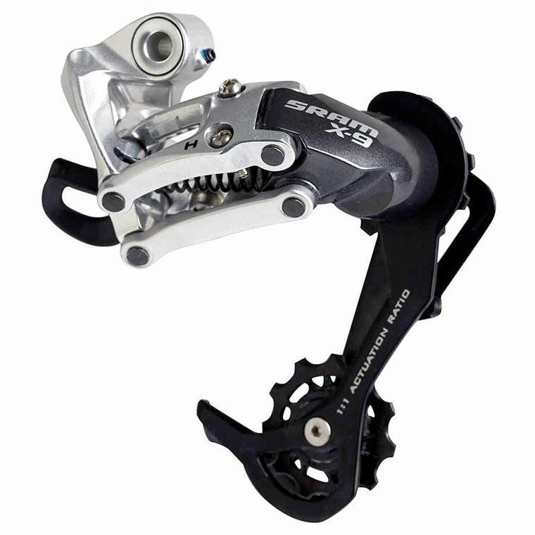 SRAM, X9, Rear derailleur, 9sp, Long cage, Silver