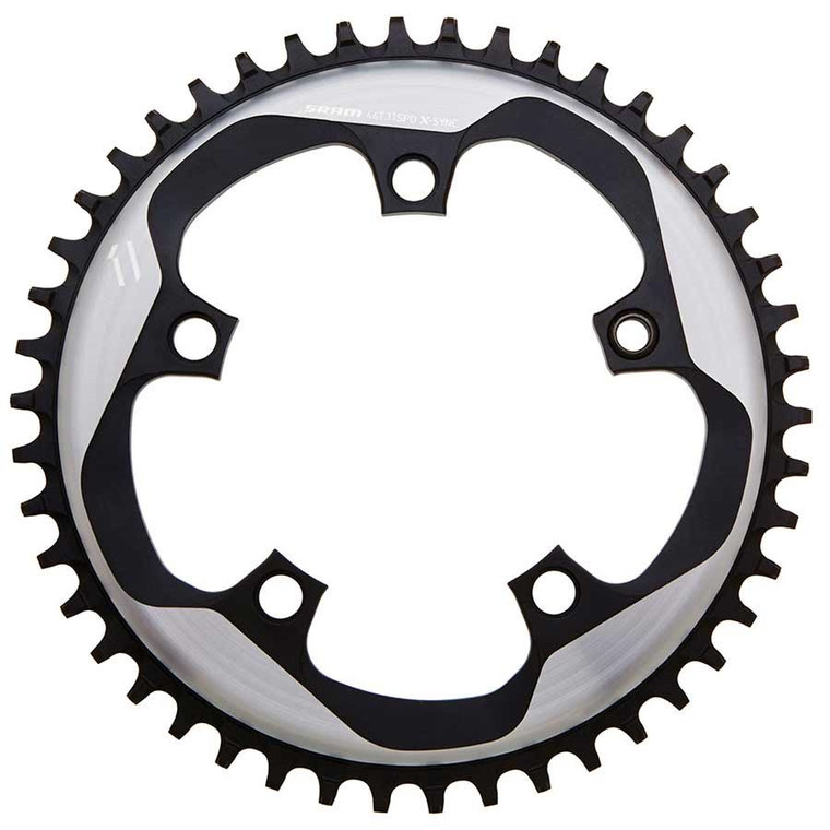 SRAM, 46T, 11sp, BCD: 110mm, 5 Bolts, X-Sync, Outer Chainring, For X-Sync, Aluminum, Grey, 11.6218.015.004
