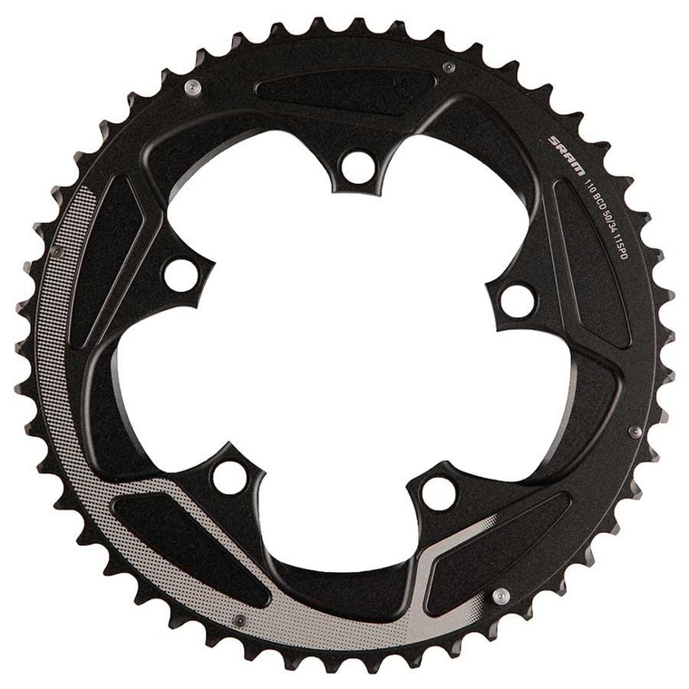 SRAM, 50T, 11sp, BCD: 110mm, 5 Bolts, Road X-Glide, Outer Chainring, For 34/50, Aluminum, Silver, 11.6218.016.001