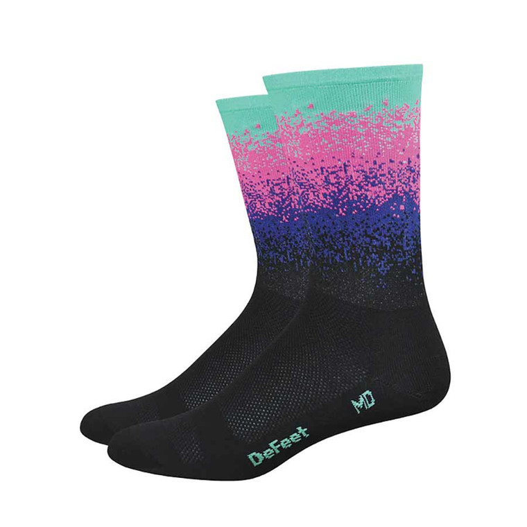 DeFeet, Aireator 6'', Socks, Black/Celeste, M