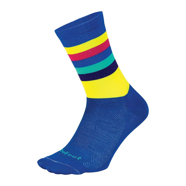 DeFeet, Aireator 6'', Socks, Maverick Blue/Neon Yellow, M, Pair