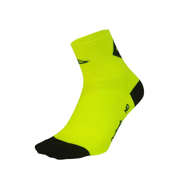 DeFeet, Aireator 2-3'' Cuff, Socks, Share The Road Neon Yellow and Black, L, Pair