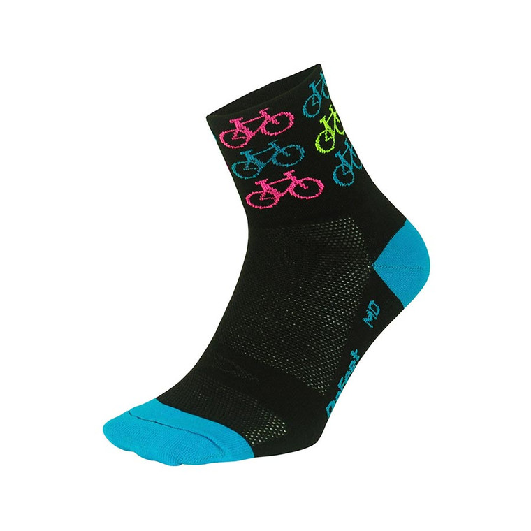 DeFeet, Aireator 2-3'' Cuff, Socks, Cool Bikes Black/Process Blue, L, Pair