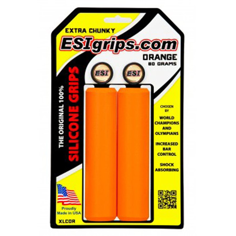 E.S.I., Extra Chunky, Grips, 130mm, Orange, Pair