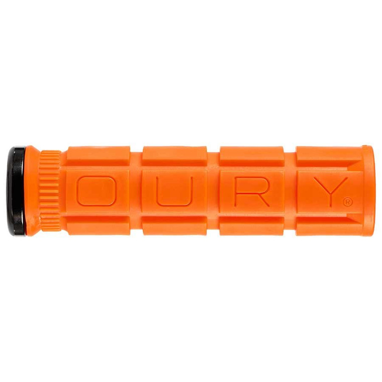 Oury Grips, Single-Sided Lock-On, Grips, 135mm, Blaze Orange, Pair