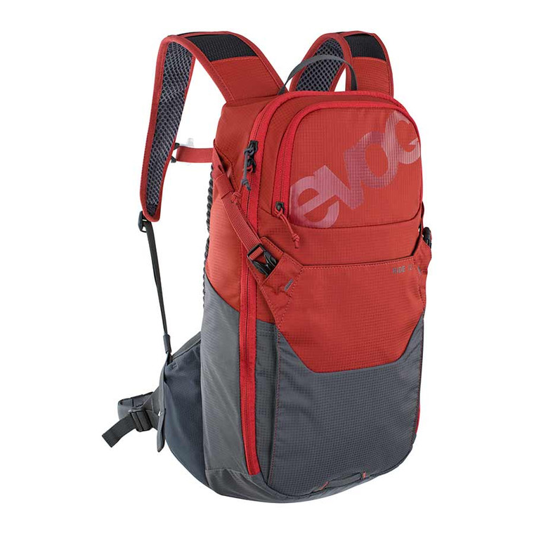 EVOC, Ride 12, Hydration Bag, Volume: 12L, Bladder: Included (2L), Chili Red/Carbon Grey