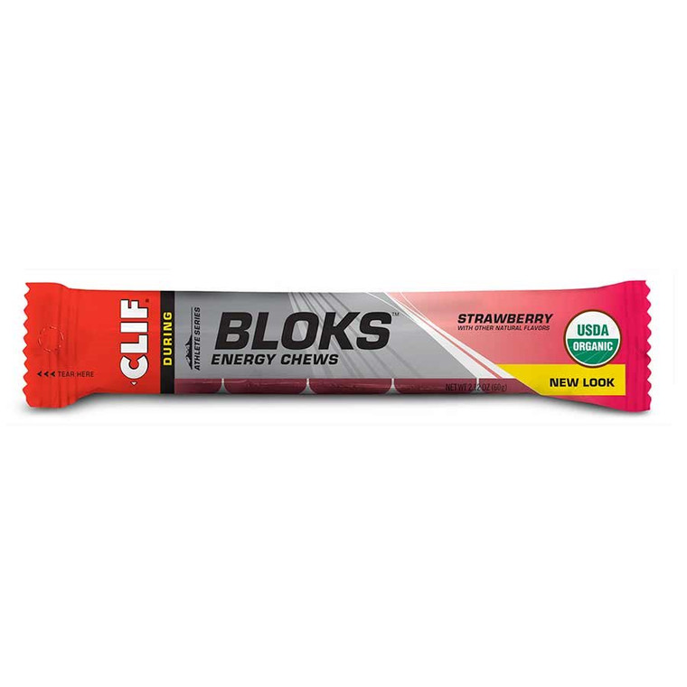 Clif, Bloks, Chews, Strawberry, 18pcs