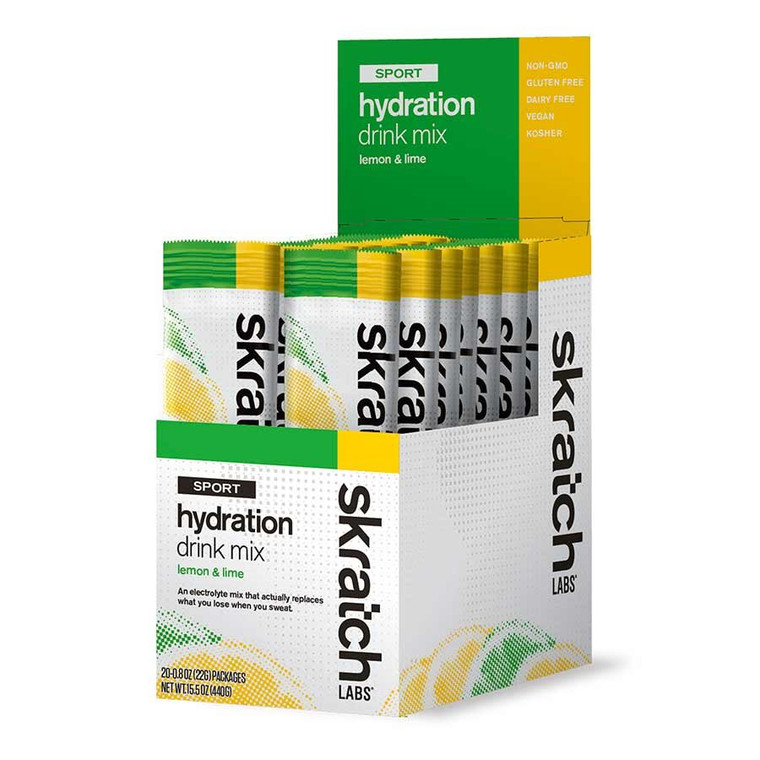 Skratch Labs, Sport Hydration Drink, Drink Mix, Lemon/Lime, Individual Packs, 20 servings, 20pcs