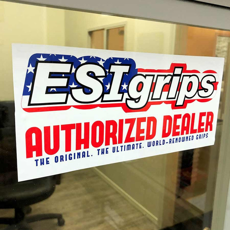 E.S.I., E.S.I. Authorized dealer window static cling sign