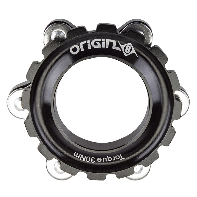 ORIGIN8 BRAKE PART OR8 DISC ADAPTER 6H/CTR LOCK BK f/THRU-AXLE