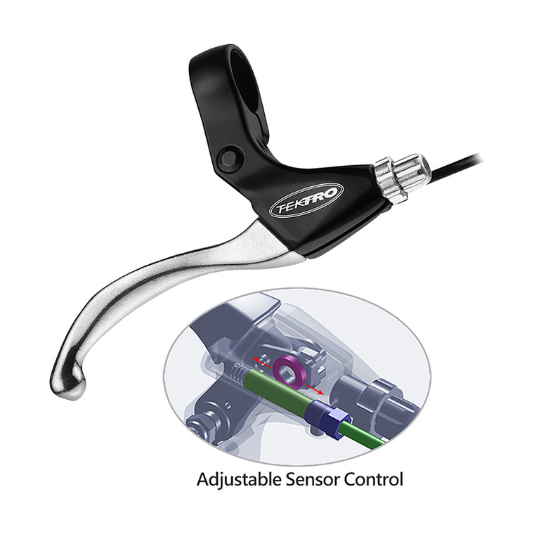 TEKTRO BRAKE LEVER TEKTRO EL350RS V EBIKE LH w/SENSOR 500mmWIRE w/o-CONNECTOR BK/SL EL350-RS