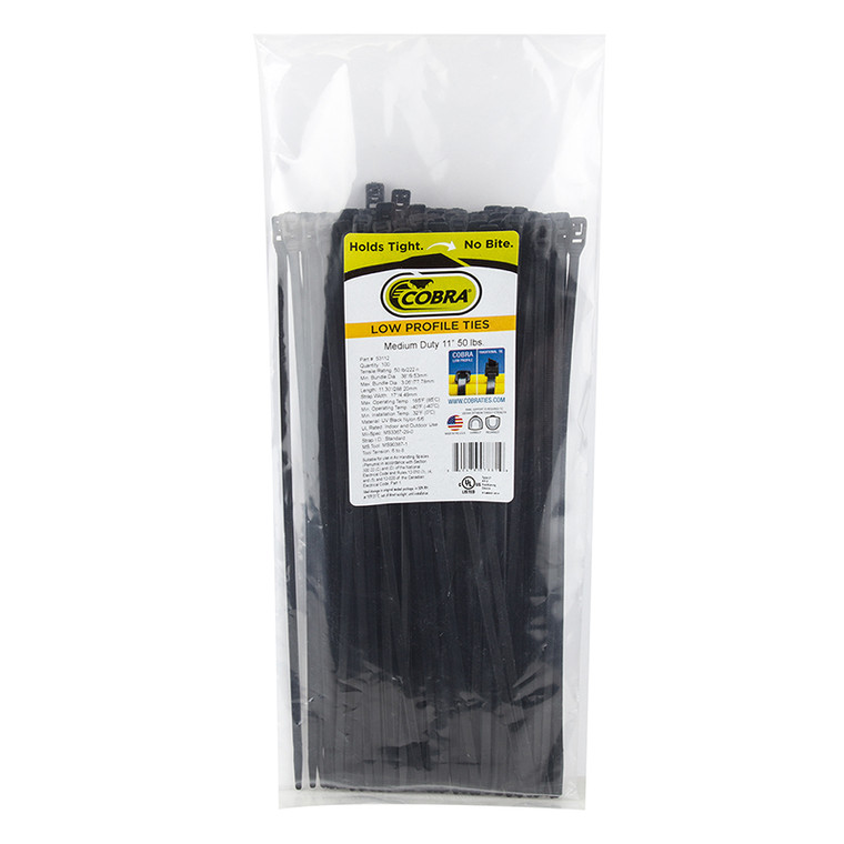 COBRA PRODUCTS CABLE GUIDE COBRA FLEXROUTE TIES ONLY 11in 100pk BULK BK 53112