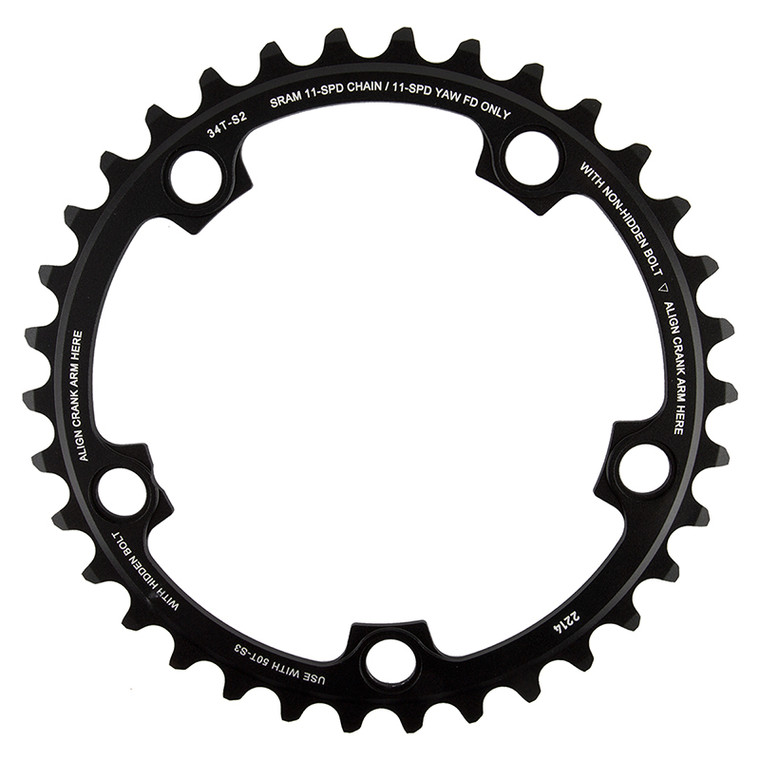 SRAM CHAINRING SRAM 34T 110mm RED-X-GLIDE 11s S2 B-BK YAW 11.6218.010.008