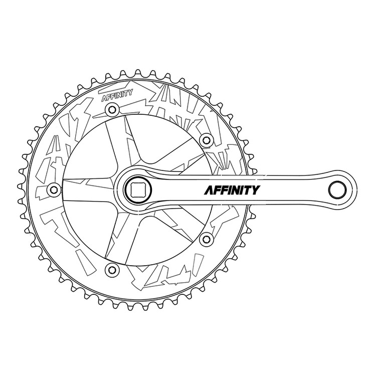 AFFINITY CRANKARM SET AFFINITY 167.5 144 bcd w/BB POL-SL