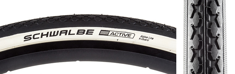 SCHWALBE TIRES SCHWALBE CLASSIC HS159 ACTIVE TWIN K-GUARD 27x1-1/4 BK/WH SBC WIRE 11157063.01