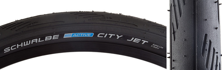 SCHWALBE TIRES SCHWALBE CITY ACTIVE LITE JET K-GUARD 26x1.5 BK/BSK/REF SBC WIRE 11101102
