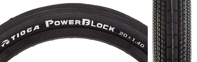 TIOGA TIRES TIOGA POWERBLOCK 20x1.4 WIRE BK BCIR0906