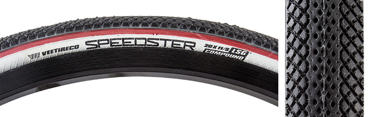 VEE TIRE & RUBBER TIRES VEE SPEEDSTER 20x1-1/8 BK/WH/RD-STRIPE LSG FOLD B316307