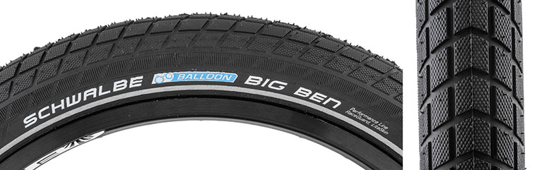 SCHWALBE TIRES SCHWALBE BIG BEN PERF LITE RACEGUARD 20x2.15 BK/BSK/REF ENDURANCE E50 WIRE 11100554