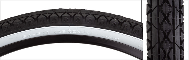 SUNLITE TIRES SUNLT 26x2x1-3/4 S7 CST241 BK/WHTCRUISER WIRE