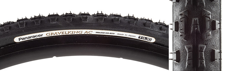 PANARACER TIRES PAN GRAVEL KING AC KNOBBY 700x33 TBLS BK FOLD RF733-GKAC-B