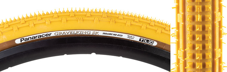 PANARACER TIRES PAN GRAVEL KING SK 700x38 TBLS MUSTARD/BRN FOLD RF738-GKSK-MY-D