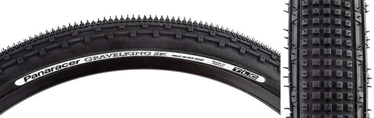 PANARACER TIRES PAN GRAVEL KING SK 26x2.1 TBLS BK FOLD RF2621-GKSK-B