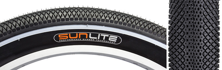 SUNLITE TIRES SUNLT 26x3.5 BK/BK WIRE WH-STRIPE BAJA