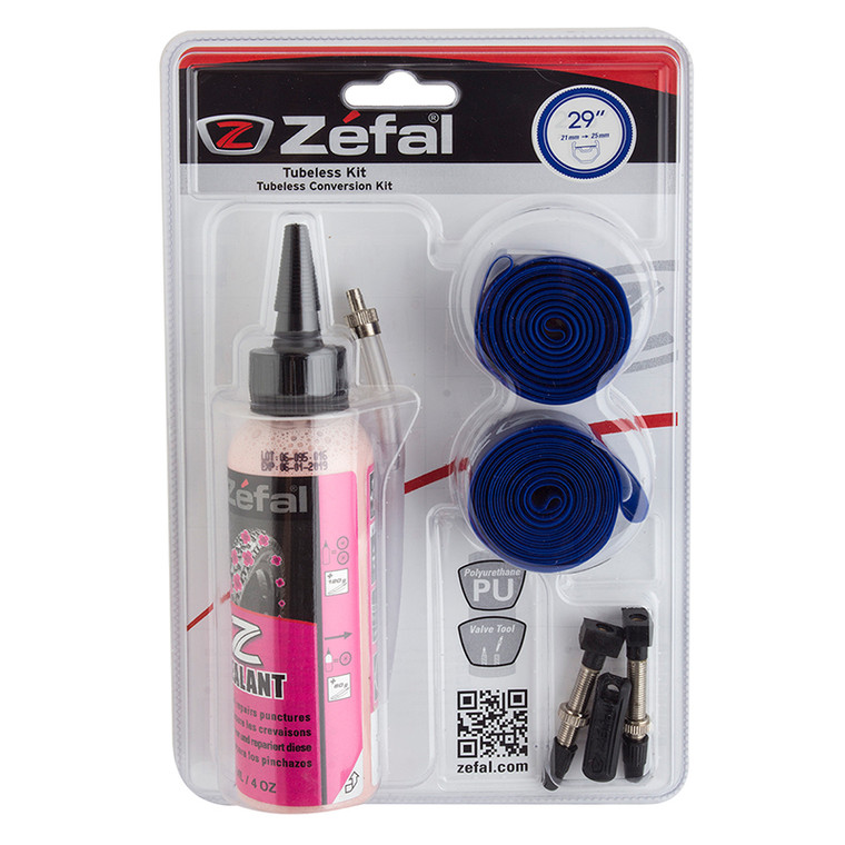 ZEFAL TUBELESS KIT ZEFAL 29x25mmPV w/125ml w/2-LINERS 2-VALVES 1- VALVE TOOL 9364