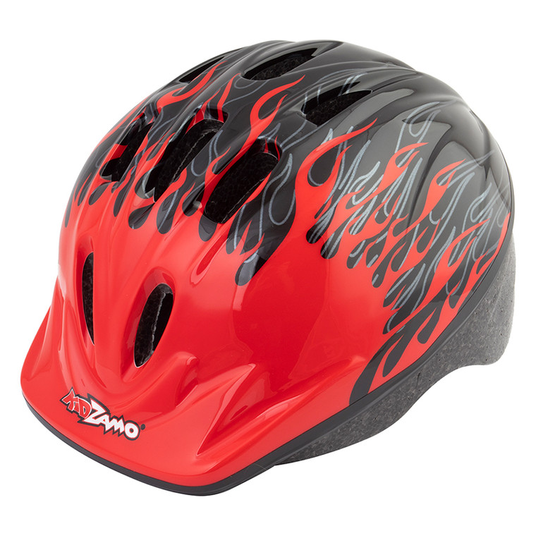 KIDZAMO HELMET KIDZAMO BIKE SM-MD FLAME RD/BK KZ-008 52-56CM