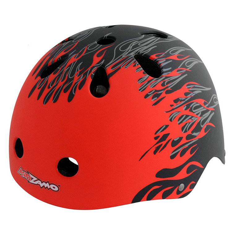 KIDZAMO HELMET KIDZAMO SKATE SM-MD FLAME RD/BK KZ-007 48-52CM