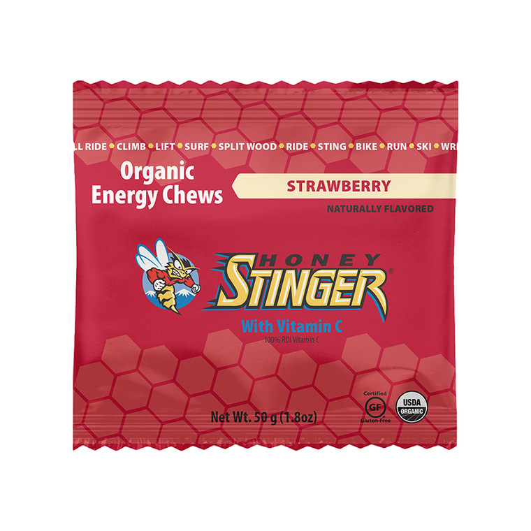 HONEY STINGER FOOD HS CHEW ORGANIC STRAWBERRY BXof12 77312